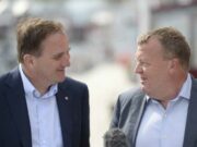 Raisal wasaraha Denmark Lars Løkke oo kulan ku saabsan arimaha Qaxootiga kala hadlaya Stefan Löfven.