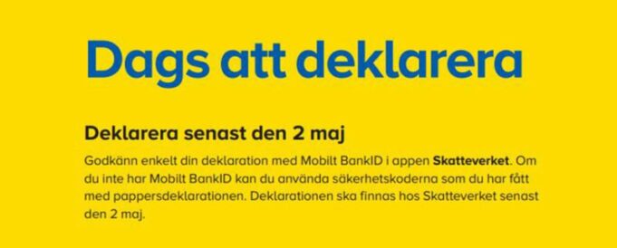 Dhibaatada ka imaan karta dib u buuxinta Canshuur celinta Dowlada (skatteverket)