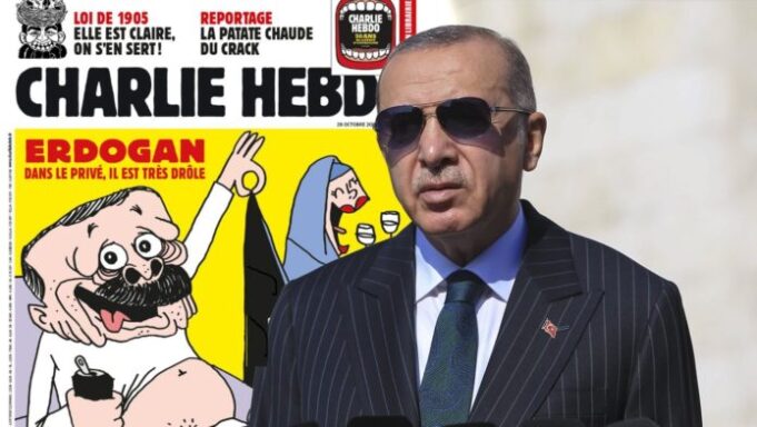 Wargeyska Charlie Hebdo oo kartoon ka sameeyay Madaxweynaha Turkiga Erdogan