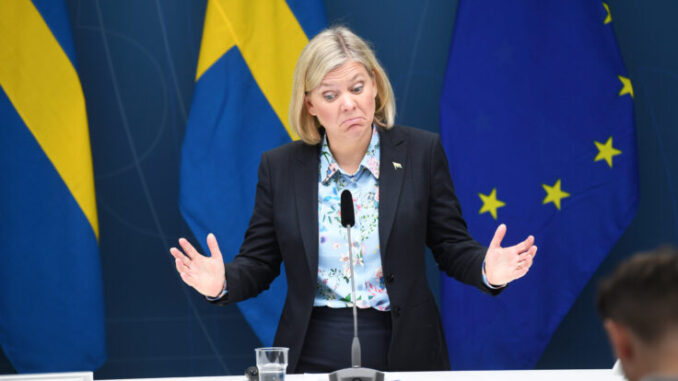 Pressetreff med sveriges finansminister Magdalena Andersson